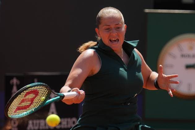 Elena Ostapenko (LAT)during the 4th round against Jasmine Paolini (ITA) of the WTA, Tennis Damen Master 1000 Internazionali BNL d™Italia tournament at Foro Italico on May 12, 2025 (Alfredo Falcone LaPresse)  Copyright: xAlfredoxFalcone LaPressex