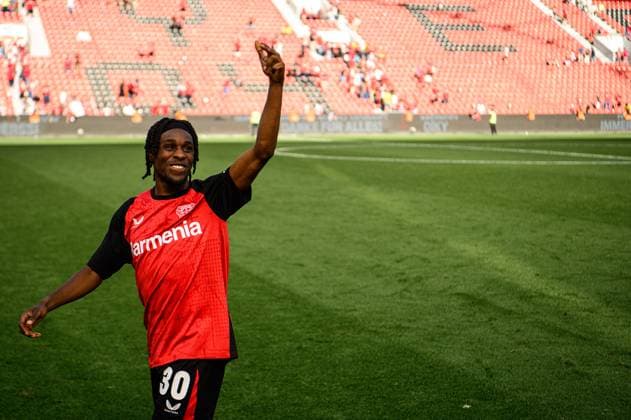 LEVERKUSEN, GERMANY - 11 MAY, 2025: Jeremie Frimpong - The Bundesliga match Bayer 04 Leverkusen vs Borussia Dortmund at BayArena.  Copyright: xx