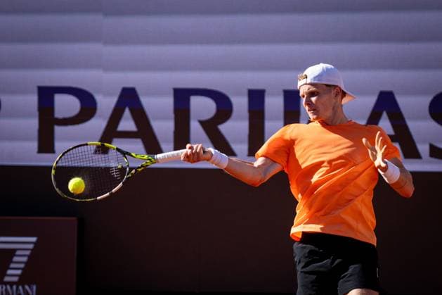 Jannik Sinner plays against Jesper De Jong during the Internazionali BNL D Italia 2025 Italian Open at Foro Italico in Rome, Italy, on 12 May 2025 Jannik Sinner of Italy plays against Jesper De Jong of Netherlands in the Men s Singles Round of 32 match during Day Eight of the Internazionali BNL D Italia 2025 Italian Open at Foro Italico in Rome, Italy, on 12 May 2025, Credit:Stefano Costantino TTL Avalon Italy, Rome  Copyright: xStefanoxCostantinoxTTLx xAvalonx 0998310208
