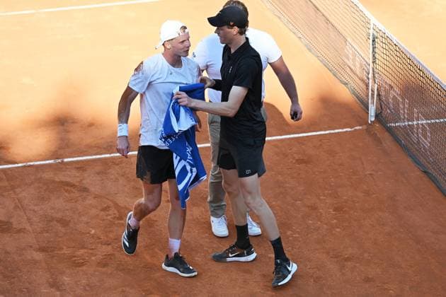 Jesper De Jong during the Internazionali BNL d Italia 2025 at Foro Italico, Italy, May12nd, 2025 Mattia Vian during Internazionali BNL d Italia, International Tennis match in Rome, Italy, May 12 2025  Copyright: xMattiaxVian IPAxSportx xipa-agency.netx xx IPA_57586593 IPA_Agency_IPA57586593