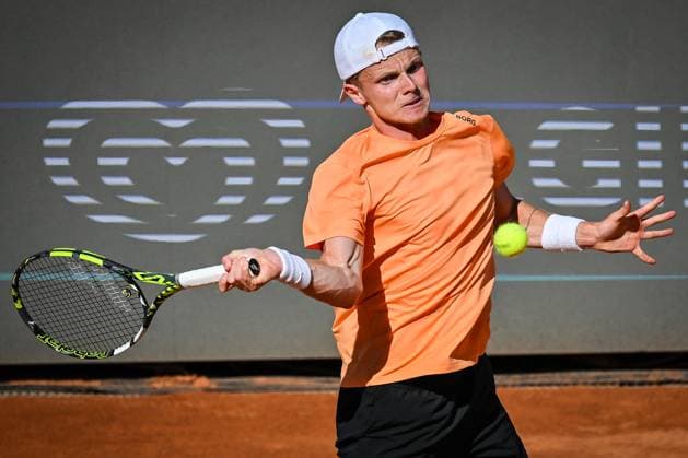 May 12, 2025, Rome, Italy, Italy: Jesper DE JONG of Netherlands during the seventh day of Internazionali BNL D Italia 2025, Masters 1000 tennis tournament at Foro Italico on May 12, 2025 in Rome, Italy. Rome Italy - ZUMAm308 20250512_zsp_m308_019 Copyright: xMatthieuxMirvillex