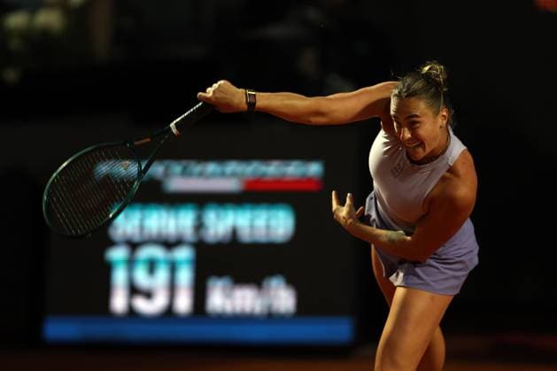Rome, Italy, italy: Rome, Italy 05 12 2025: Sabalenka Arena BY rank 1 vs Kostyuk Marta UKR rank 27 competing during R16 of the Internazionali BNL d Italia 2025 WTA, Tennis Damen Masters 1000 women s circuit in Rome at the Foro Italico. Rome italy  - ZUMAp169 20250512_zea_p169_865 Copyright: xmarcoxiacobuccix Tennis: WTA Master 1000 Women At The Foro Italico In Rome, Sabalenka Arena (BY) Rank 1 Vs Kostyuk Marta (UKR) Rank 27  - ZUMA0817 0817889652st Copyright: xIMAGO marcoxiacobuccix