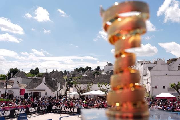 The trophy during the stage 4 of the Giro d™Italia from Alberobello (Pietramadre) to Lecce, Italy - Tuesday, May 13, 2025. - cycling.  Copyright: xMassimoxPaolone LaPressex