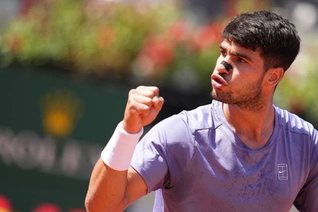 Sport Bilder des Tages Carlos Alcaraz (ESP) during the 4th round against Karen Khachanov (RUS) of the ATP, Tennis Herren Master 1000 Internazionali BNL d™Italia tournament at Foro Italico on May 13, 2025 (Alfredo Falcone LaPresse)  Copyright: xAlfredoxFalcone LaPressex