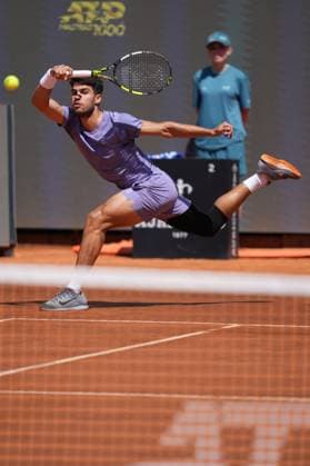 Carlos Alcaraz (ESP) during the 4th round against Karen Khachanov (RUS) of the ATP, Tennis Herren Master 1000 Internazionali BNL d™Italia tournament at Foro Italico on May 13, 2025 (Alfredo Falcone LaPresse)  Copyright: xAlfredoxFalcone LaPressex