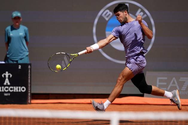 Carlos Alcaraz (ESP) during the 4th round against Karen Khachanov (RUS) of the ATP, Tennis Herren Master 1000 Internazionali BNL d™Italia tournament at Foro Italico on May 13, 2025 (Alfredo Falcone LaPresse)  Copyright: xAlfredoxFalcone LaPressex