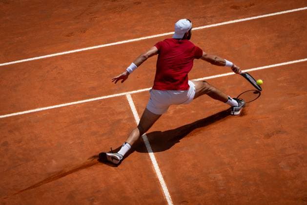 Karen Khachanov plays against Carlos Alcaraz of Spain in the Men s Singles Round during Day Nine of the Internazionali BNL D Italia 2025 Italian Open at Foro Italico in Rome, Italy, on 13 May 2025 Karen Khachanov plays against Carlos Alcaraz of Spain in the Men s Singles Round during Day Nine of the Internazionali BNL D Italia 2025 Italian Open at Foro Italico in Rome, Italy, on 13 May 2025, Credit:Stefano Costantino TTL Avalon Italy, Rome  Copyright: xStefanoxCostantinoxTTLx xAvalonx 0998551979
