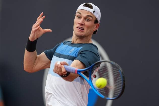 Jack Draper of Great Britain during the match against Corentin Moutet of France at the Internazionali BNL d Italia 2025 tennis tournament at Foro Italico in Rome, Italy on may 13, 2025. AntoniettaxBaldassarre