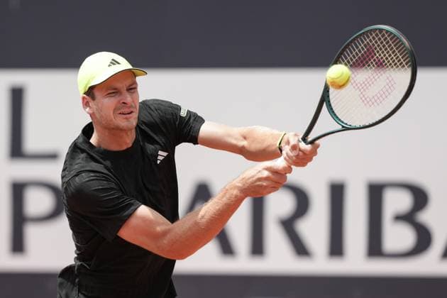 Hubert Hurkacz Poland during the match against Jakub Mensik of Cechia at the Internazionali BNL d Italia 2025 tennis tournament at Foro Italico in Rome, Italy on may 13, 2025. AntoniettaxBaldassarre