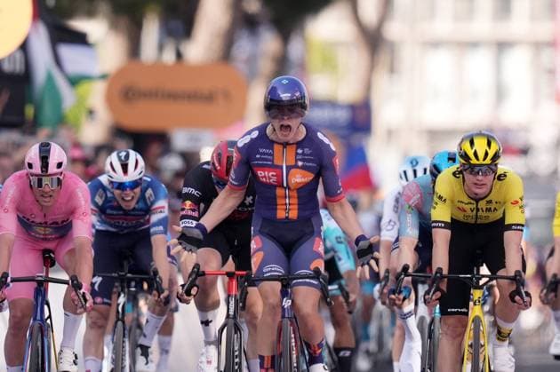Van Uden Casper Cornelis of Team Picnic Postnl winner of the stage during the stage 4 of the Giro d™Italia from Alberobello (Pietramadre) to Lecce, Italy - Tuesday, May 13, 2025. - cycling.  Copyright: xMassimoxPaolone LaPressex