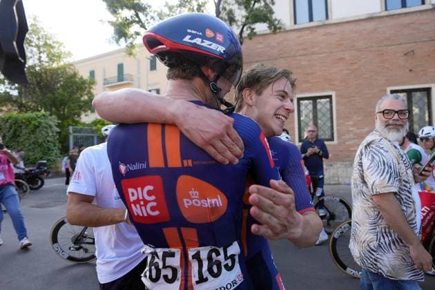 Van Uden Casper Cornelis of Team Picnic Postnl winner of the stage during the stage 4 of the Giro d™Italia from Alberobello (Pietramadre) to Lecce, Italy - Tuesday, May 13, 2025. - cycling.  Copyright: xFabioxFerrari LaPressex