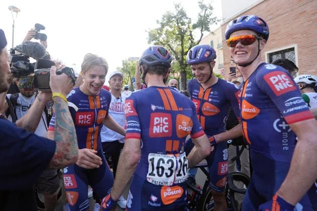 Van Uden Casper Cornelis of Team Picnic Postnl winner of the stage during the stage 4 of the Giro d™Italia from Alberobello (Pietramadre) to Lecce, Italy - Tuesday, May 13, 2025. - cycling.  Copyright: xFabioxFerrari LaPressex