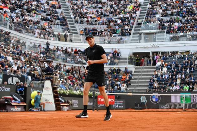 Foto IPP Cavaliere Emiliano. Roma 13 05 2025. Tennis Internazionali d Italia 2025. Nella foto: Jannik Sinner. Italy Photo Press - World Copyright italy ITALY  Copyright: xR4924_italyphotopressx