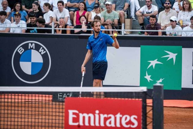 TENNIS : Open de Rome 2025 - 13 05 2025 13 05 25 - Lorenzo Musetti, from Italy, against Daniil Medvedev, from Russia, during they round of 16 in Roma.  Copyright: xTRISTANx