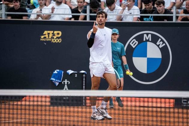 TENNIS : Open de Rome 2025 - 13 05 2025 13 05 25 - Lorenzo Musetti, from Italy, against Daniil Medvedev, from Russia, during they round of 16 in Roma.  Copyright: xTRISTANx