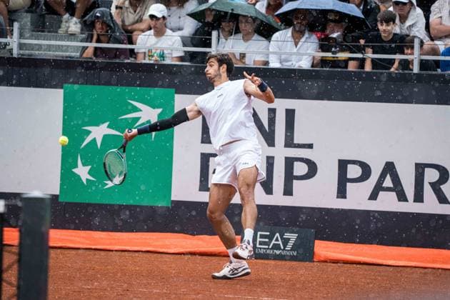 TENNIS : Open de Rome 2025 - 13 05 2025 13 05 25 - Lorenzo Musetti, from Italy, against Daniil Medvedev, from Russia, during they round of 16 in Roma.  Copyright: xTRISTANx