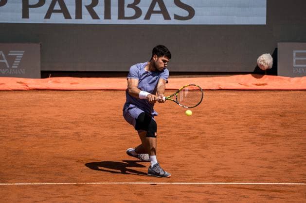 TENNIS : Open de Rome 2025 - 13 05 2025 Carlos Alcaraz, from Spain, against Karen Khachanov, from Russia, during their round of 16 in Roma.  Copyright: xTRISTANxLAPIERREx