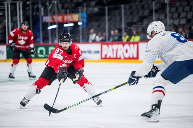 250513 Sidney Crosby of Canada during the 2025 IIHF Ice Hockey World Championship group stage game between Canada and France on May 13, 2025 in Stockholm Photo Maxim Thore BILDBYRAN kod MT MT0814 ishockey ice hockey ishockey vm 2025 vm 2025 iihf world championship kanada canada frankrike france bbeng bbauto  Copyright: MAXIMxTHORE BB250513MT012