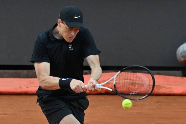 13th May 2025; Foro Italico, Rome, Italy: ATP, Tennis Herren 1000 Tennis Masters Rome, Day 7; Jannik Sinner (ITA) in action during his match against Cerundolo (ARG)  ActionPlus12787603 AllShotLive