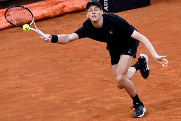 Jannik Sinner of Italy during the match against Francisco Cerundolo of Argentina at the Internazionali BNL d Italia 2025 tennis tournament at Foro Italico in Rome, Italy on May 13, 2025. AndreaxStaccioli