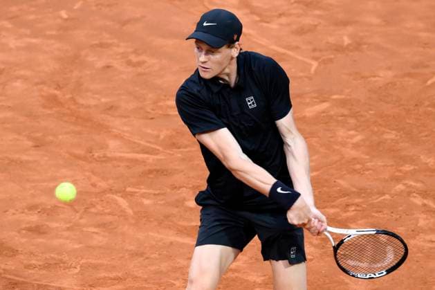 Jannik Sinner of Italy during the match against Francisco Cerundolo of Argentina at the Internazionali BNL d Italia 2025 tennis tournament at Foro Italico in Rome, Italy on May 13, 2025. AndreaxStaccioli
