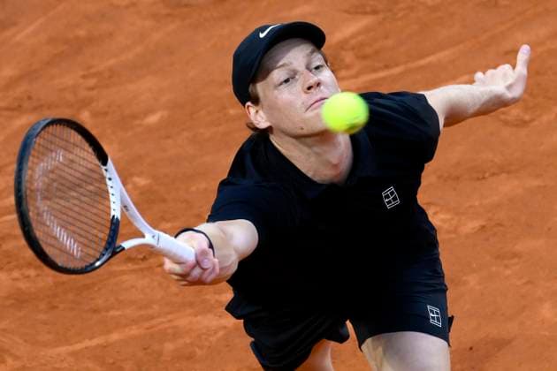 Sport Bilder des Tages Jannik Sinner of Italy during the match against Francisco Cerundolo of Argentina at the Internazionali BNL d Italia 2025 tennis tournament at Foro Italico in Rome, Italy on May 13, 2025. AndreaxStaccioli