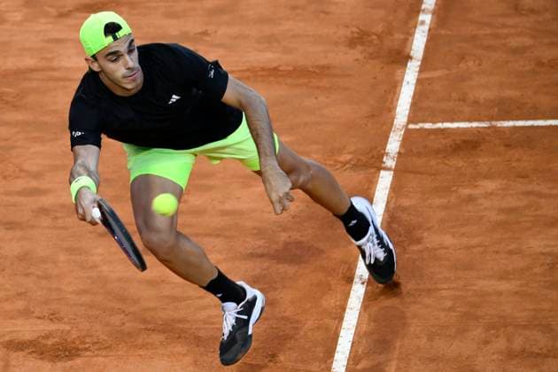 Francisco Cerundolo of Argentina during the match against Jannik Sinner of Italy at the Internazionali BNL d Italia 2025 tennis tournament at Foro Italico in Rome, Italy on May 13, 2025. AndreaxStaccioli