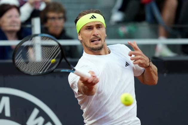Alexander Zverev of Germany during the match against Arthur Fils of France at the Internazionali BNL d Italia 2025 tennis tournament at Foro Italico in Rome, Italy on may 13, 2025. AntoniettaxBaldassarre