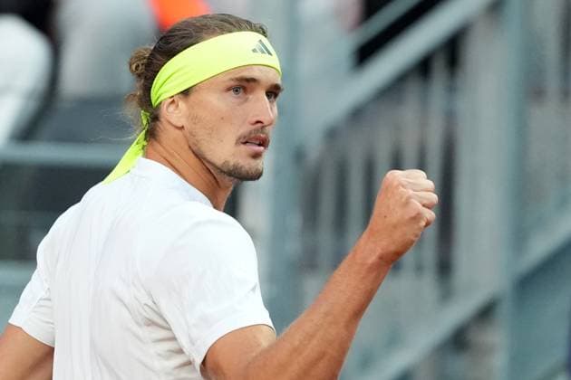 Alexander Zverev of Germany during the match against Arthur Fils of France at the Internazionali BNL d Italia 2025 tennis tournament at Foro Italico in Rome, Italy on may 13, 2025. AntoniettaxBaldassarre