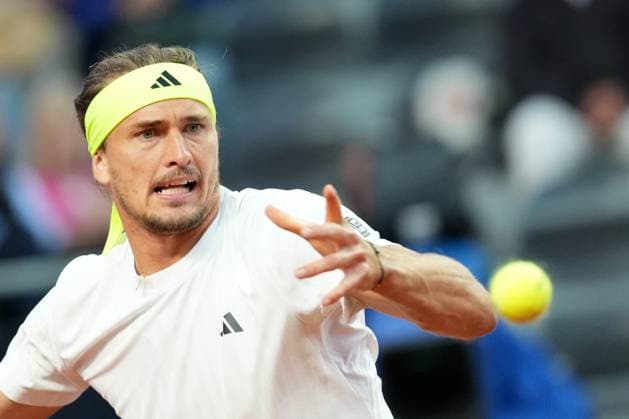 Alexander Zverev of Germany during the match against Arthur Fils of France at the Internazionali BNL d Italia 2025 tennis tournament at Foro Italico in Rome, Italy on may 13, 2025. AntoniettaxBaldassarre