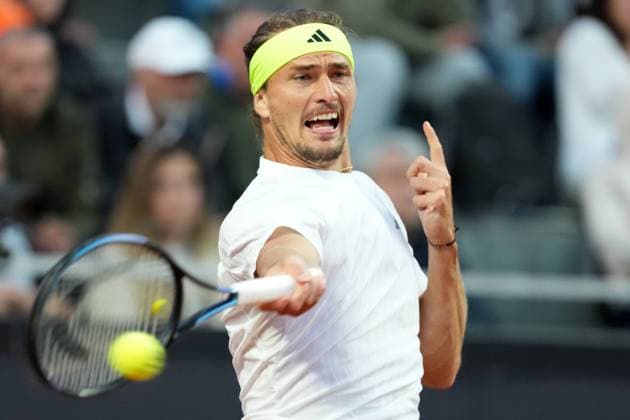 Alexander Zverev of Germany during the match against Arthur Fils of France at the Internazionali BNL d Italia 2025 tennis tournament at Foro Italico in Rome, Italy on may 13, 2025. AntoniettaxBaldassarre
