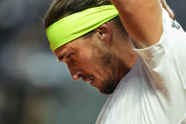 Alexander Zverev of Germany during the match against Arthur Fils of France at the Internazionali BNL d Italia 2025 tennis tournament at Foro Italico in Rome, Italy on may 13, 2025. AntoniettaxBaldassarre