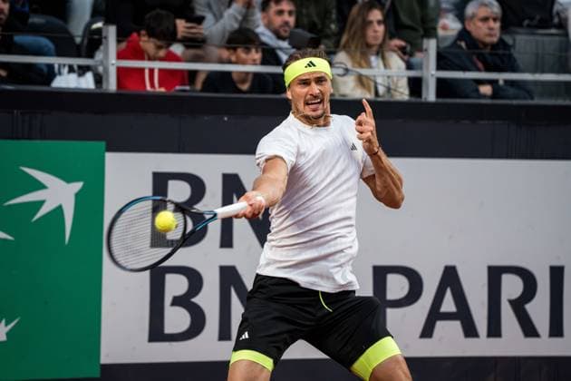 TENNIS : Open de Rome 2025 - 13 05 2025 Alexander Zverev during his win against Arthur Fils in Roma.  Copyright: xTRISTANxLAPIERREx