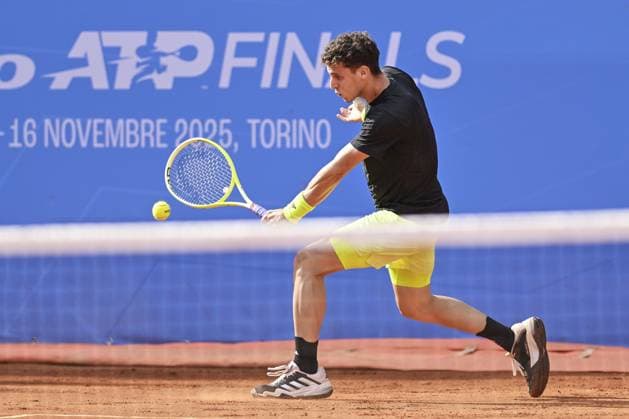 Italy, Turin 13th May 2025 ATP, Tennis Herren Challenger 175 Piemonte Open Intesa Sanpaolo, Sporting Press Club (Turin) Juan Manuel Cerundolo (Arg) Vs Federico Cina (Ita) 7-6 6-4  Copyright: xTonelloxAbozzi IPAxSportx xipa-agency.netx xx IPA_57638409 IPA_Agency_IPA57638409