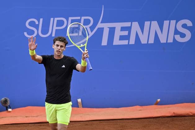 Italy, Turin 13th May 2025 ATP, Tennis Herren Challenger 175 Piemonte Open Intesa Sanpaolo, Sporting Press Club (Turin) Juan Manuel Cerundolo (Arg) Vs Federico Cina (Ita) 7-6 6-4  Copyright: xTonelloxAbozzi IPAxSportx xipa-agency.netx xx IPA_57638441 IPA_Agency_IPA57638441