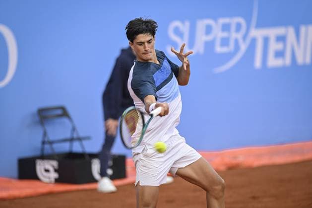 Italy, Turin 13th May 2025 ATP, Tennis Herren Challenger 175 Piemonte Open Intesa Sanpaolo, Sporting Press Club (Turin) Juan Manuel Cerundolo (Arg) Vs Federico Cina (Ita) 7-6 6-4  Copyright: xTonelloxAbozzi IPAxSportx xipa-agency.netx xx IPA_57638451 IPA_Agency_IPA57638451