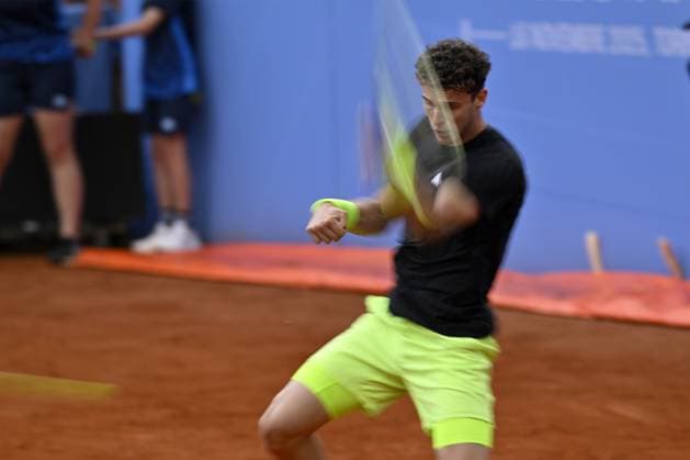 Sport Bilder des Tages Italy, Turin 13th May 2025 ATP, Tennis Herren Challenger 175 Piemonte Open Intesa Sanpaolo, Sporting Press Club (Turin) Juan Manuel Cerundolo (Arg) Vs Federico Cina (Ita) 7-6 6-4  Copyright: xTonelloxAbozzi IPAxSportx xipa-agency.netx xx IPA_57638454 IPA_Agency_IPA57638454