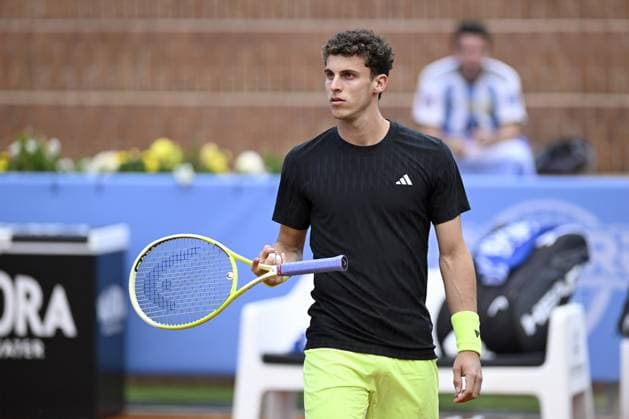 Italy, Turin 13th May 2025 ATP, Tennis Herren Challenger 175 Piemonte Open Intesa Sanpaolo, Sporting Press Club (Turin) Juan Manuel Cerundolo (Arg) Vs Federico Cina (Ita) 7-6 6-4  Copyright: xTonelloxAbozzi IPAxSportx xipa-agency.netx xx IPA_57638459 IPA_Agency_IPA57638459