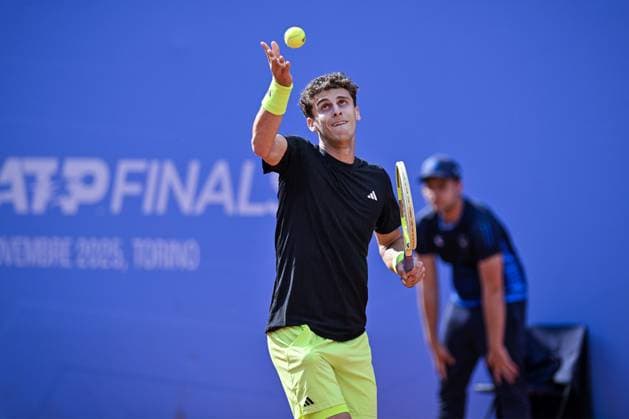 Italy, Turin 13th May 2025 ATP, Tennis Herren Challenger 175 Piemonte Open Intesa Sanpaolo, Sporting Press Club (Turin) Juan Manuel Cerundolo (Arg) Vs Federico Cina (Ita) 7-6 6-4  Copyright: xTonelloxAbozzi IPAxSportx xipa-agency.netx xx IPA_57638472 IPA_Agency_IPA57638472