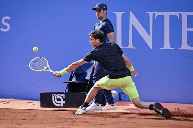 Italy, Turin 13th May 2025 ATP, Tennis Herren Challenger 175 Piemonte Open Intesa Sanpaolo, Sporting Press Club (Turin) Juan Manuel Cerundolo (Arg) Vs Federico Cina (Ita) 7-6 6-4  Copyright: xTonelloxAbozzi IPAxSportx xipa-agency.netx xx IPA_57638495 IPA_Agency_IPA57638495