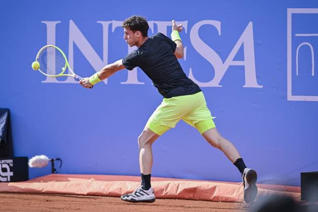 Italy, Turin 13th May 2025 ATP, Tennis Herren Challenger 175 Piemonte Open Intesa Sanpaolo, Sporting Press Club (Turin) Juan Manuel Cerundolo (Arg) Vs Federico Cina (Ita) 7-6 6-4  Copyright: xTonelloxAbozzi IPAxSportx xipa-agency.netx xx IPA_57638513 IPA_Agency_IPA57638513