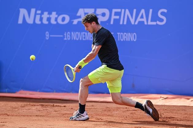 Italy, Turin 13th May 2025 ATP, Tennis Herren Challenger 175 Piemonte Open Intesa Sanpaolo, Sporting Press Club (Turin) Juan Manuel Cerundolo (Arg) Vs Federico Cina (Ita) 7-6 6-4  Copyright: xTonelloxAbozzi IPAxSportx xipa-agency.netx xx IPA_57638516 IPA_Agency_IPA57638516