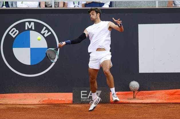 Lorenzo Musetti forehand during Internazionali BNL d Italia, International Tennis match in Rome, Italy, May 14 2025  Copyright: xGiorgioxMaiozzi IPAxSportx xipa-agency.netx xx IPA_57652991 IPA_Agency_IPA57652991