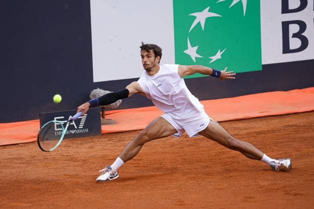 Lorenzo Musetti forehand during Internazionali BNL d Italia, International Tennis match in Rome, Italy, May 14 2025  Copyright: xGiorgioxMaiozzi IPAxSportx xipa-agency.netx xx IPA_57653032 IPA_Agency_IPA57653032