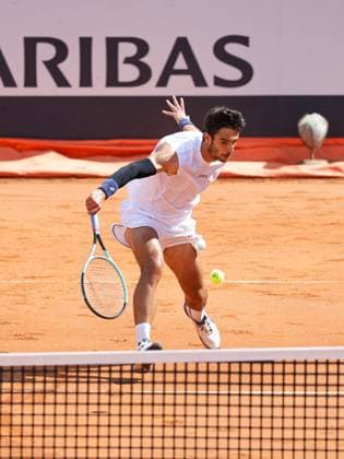 TENNIS - Internazionali di Tennis - Internazionali BNL d Italia Lorenzo Musetti volee during Internazionali BNL d Italia, International Tennis match in Rome, Italy, May 14 2025 Rome Italy  Copyright: xIPAxSport ABACAx