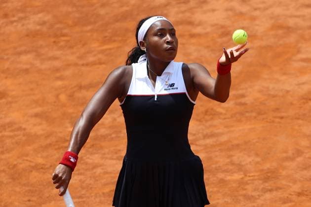 May 14, 2025, Rome, Celestynow, Italy: COCO GAUFF of USA during the 1 4 final against M. Andreeva at the WTA, Tennis Damen Internazionali BNL d Italia 2025 Italian Open tennis tournament at Foro Italico in Rome, Italy. Rome Italy - ZUMAc278 20250514_zsp_c278_001 Copyright: xMarcinxCholewinskix