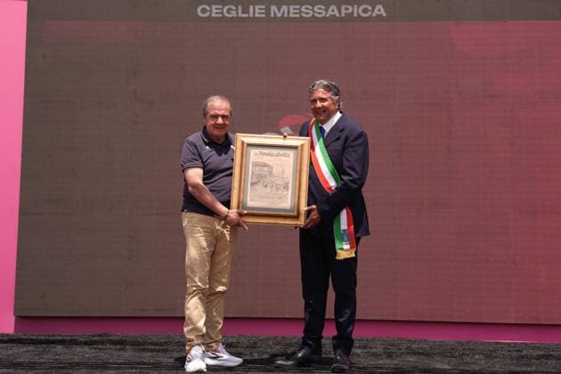The major Angelo Palmisano during the stage 5 of the Giro d™Italia from Ceglie Messapica to Matera, Italy - Wednesday, May 14, 2025. - cycling.  Copyright: xMassimoxPaolone xLaPressex