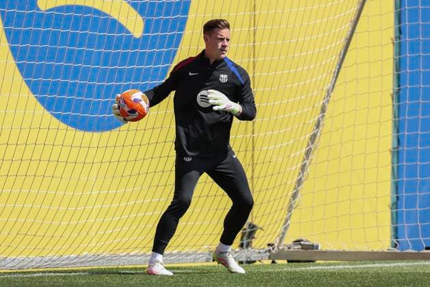 May 14, 2025, Sant Joan Despi, Barcelona, SPAIN: Marc-Andre ter Stegen during the training day of FC Barcelona, Barca ahead the Spanish League, La Liga EA Sports, football match against RCD Espanyol at Ciudad Esportiva Joan Gamper on May 14, 2025 in Sant Joan Despi, Barcelona, Spain. Sant Joan Despi SPAIN - ZUMAa181 20250514_zaa_a181_014 Copyright: xJavierxBorregox