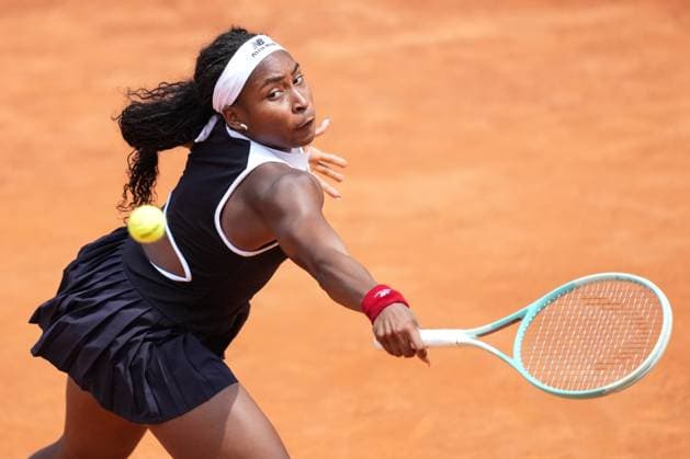 Coco Gauff of United States of America during the match against Erika Andreeva of Russia at the Internazionali BNL d Italia 2025 tennis tournament at Foro Italico in Rome, Italy on may 14, 2025. AntoniettaxBaldassarre
