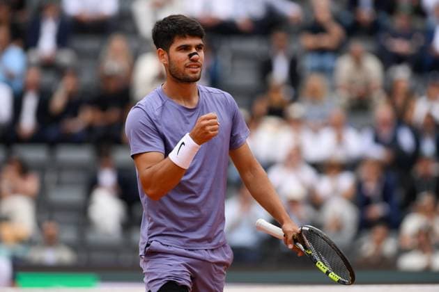 Foto IPP Cavaliere Emiliano. Roma 14 05 2025. Tennis Internazionali d Italia 2025. Nella foto: Carlos Alcaraz. Italy Photo Press - World Copyright italy ITALY  Copyright: xR4924_italyphotopressx